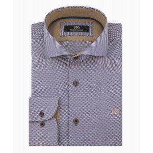 Ανδρικό πουκάμισο μπλε -καφέ makis tselios κανονική γραμμή.