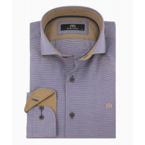 Ανδρικό πουκάμισο μπλε -καφέ makis tselios κανονική γραμμή.