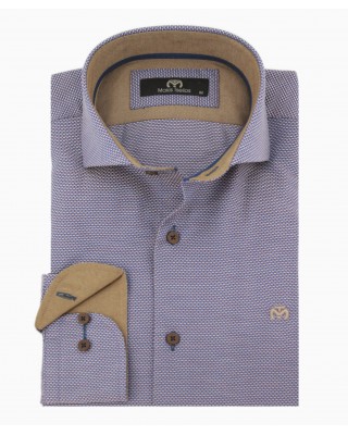 Ανδρικό πουκάμισο μπλε -καφέ makis tselios κανονική γραμμή.