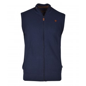 Πλεκτό αμάνικο μπλε Makis Tselios με πλαϊνές τσέπες. Πλεκτό αμάνικο μπλε Makis Tselios με πλαϊνές τσέπες.