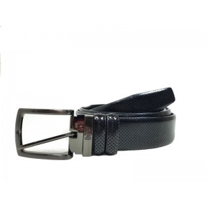 Δερμάτινη ζώνη τρυπιτή μαύρη