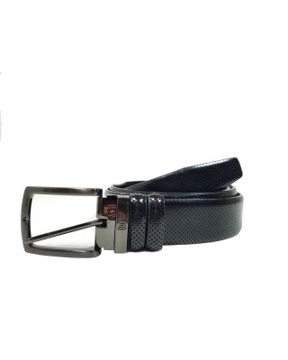 Δερμάτινη ζώνη τρυπιτή μαύρη