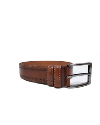 Δερμάτινη ζώνη τρυπιτή καφέ