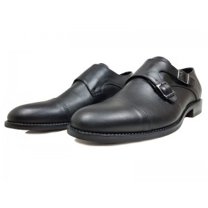 Δερμάτινο παπούτσι με αγκράφα μαύρο Δερμάτινο παπούτσι με αγκράφα μαύρο