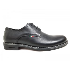 Δερμάτινο παπούτσι δετό μαύρο Δερμάτινο παπούτσι δετό μαύρο