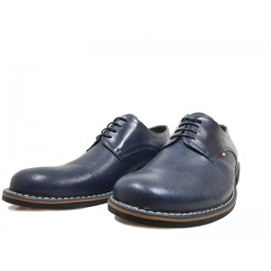 Δερμάτινο παπούτσι τρυπητό μπλε Δερμάτινο παπούτσι τρυπητό μπλε