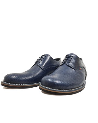 Δερμάτινο παπούτσι τρυπητό μπλε