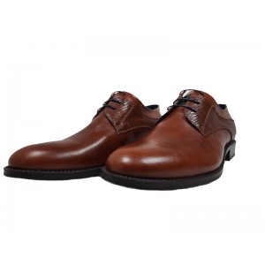 Δερμάτινο παπούτσι δετό καφέ Δερμάτινο παπούτσι δετό καφέ